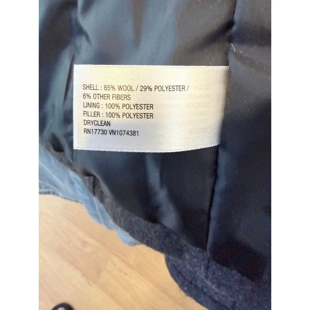 MERONA Men's Wool Blend Military‎ Style Jacket Charcoal Gray Size S P